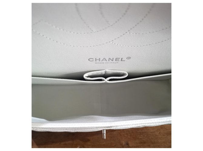 Timeless Borsa a patta Jumbo classica foderata bianca Chanel Bianco - vista 7