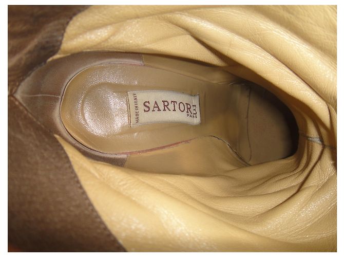 Botas Sartore de piel beige 42 - vista 2