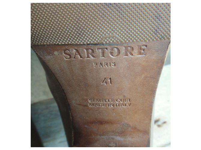 Botas Sartore de piel beige 42 - vista 7
