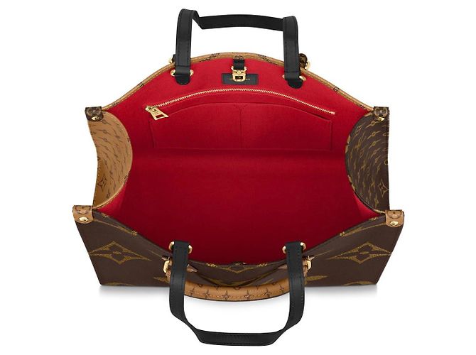 Borsa a mano Louis Vuitton Onthego MM Monogram Giant Pelle Marrone - vista 3