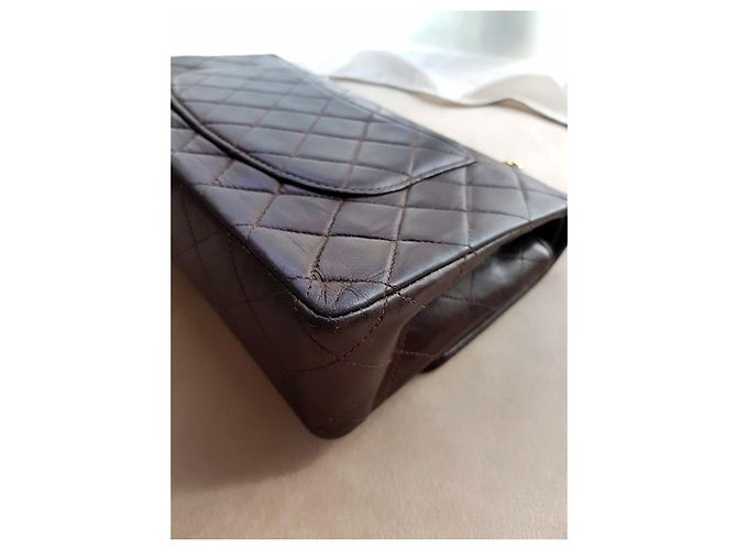 Timeless Bolso de solapa clásico de piel de cordero marrón chocolate Chanel raro e intemporal - vista 11