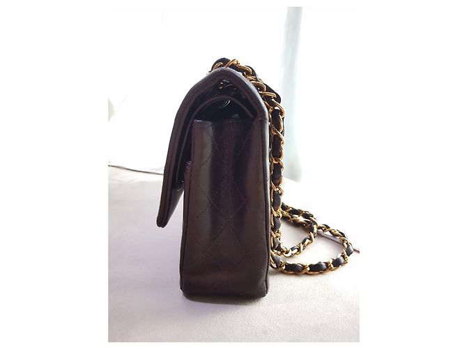 Timeless Bolso de solapa clásico de piel de cordero marrón chocolate Chanel raro e intemporal - vista 6