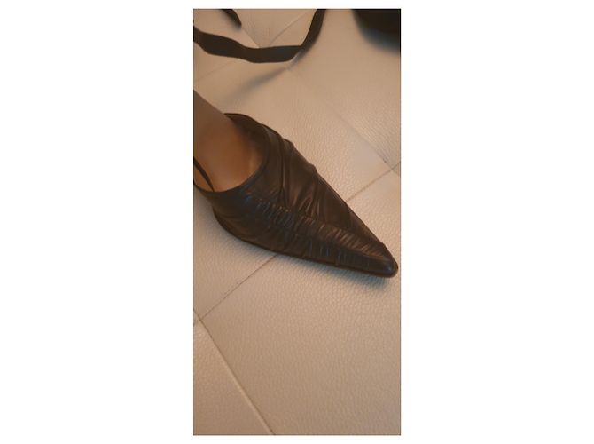 Gianna Meliani Décolleté in pelle nera 10 cm Nero - vista 6