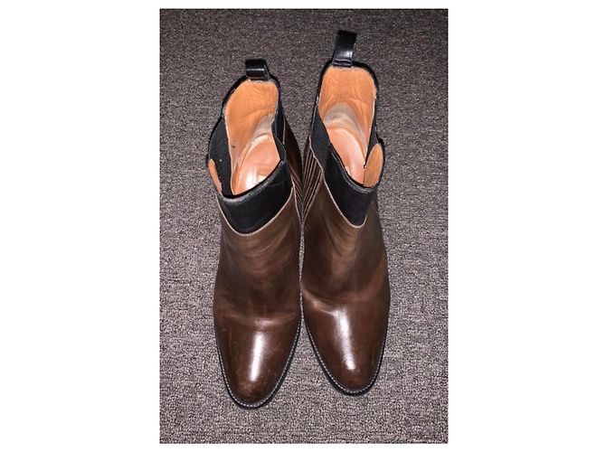 Stivaletti Sartore in pelle nero e marrone scuro - vista 3