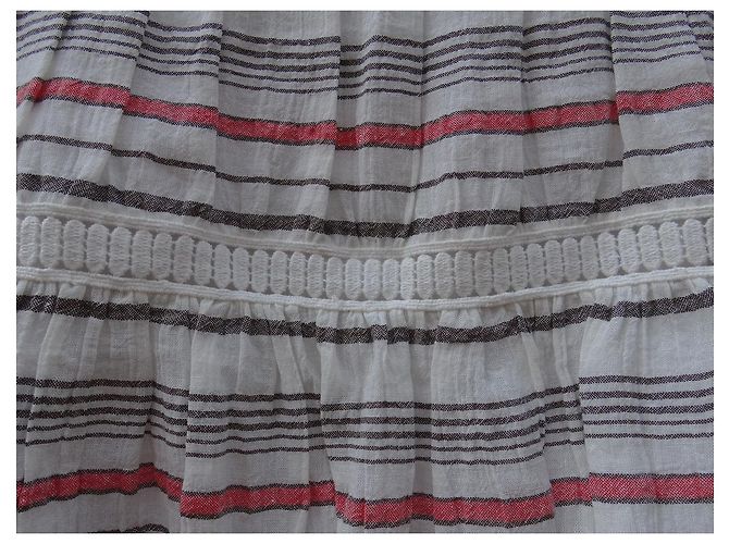 Falda Chloé Crema Algodón Lino Talla 42 Multicolor Crudo - vista 4