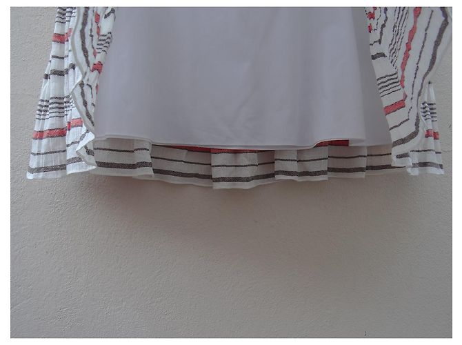 Falda Chloé Crema Algodón Lino Talla 42 Multicolor Crudo - vista 5