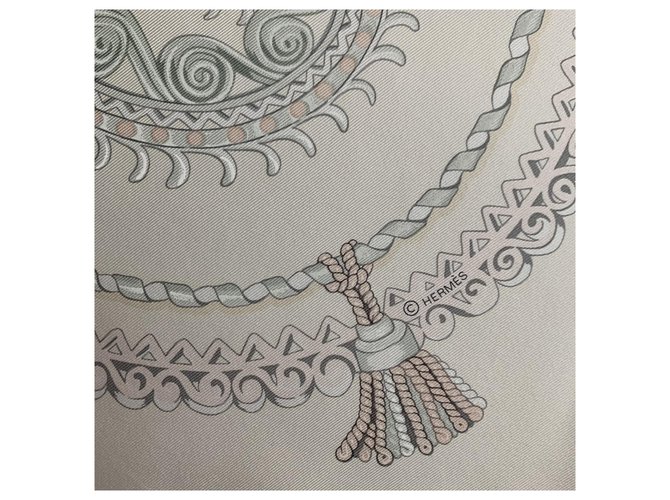 Hermès Bufandas de seda Crema - vista 4
