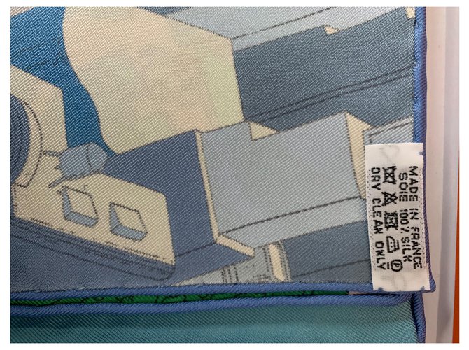 Hermès Seiden Schals Blau - Ansicht 7