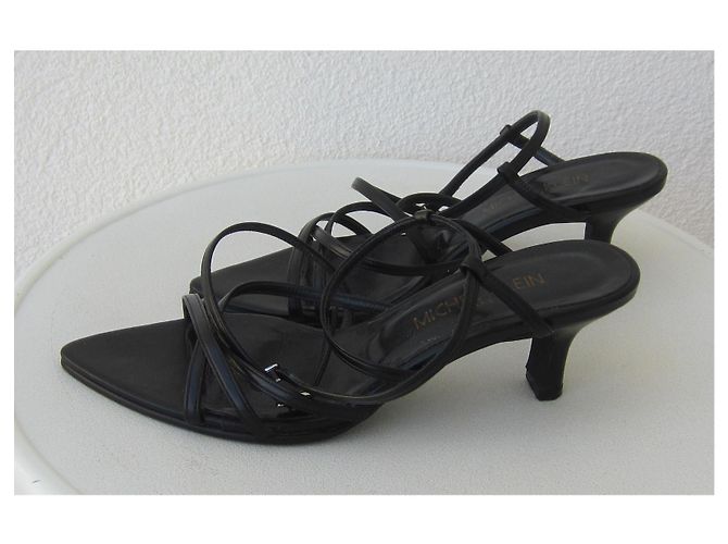Sandali Michel Klein in pelle neri 36 Nero - vista 5
