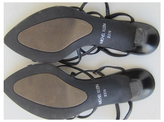 Sandali Michel Klein in pelle neri 36 Nero - vista 8