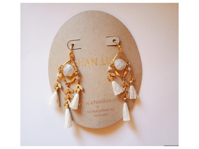 Chan Luu Aretes Blanco Dorado - vista 2
