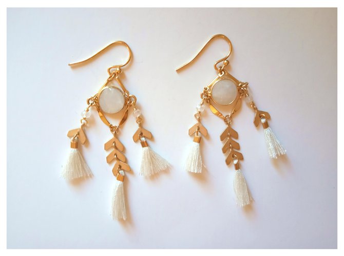 Chan Luu Aretes Blanco Dorado - vista 5