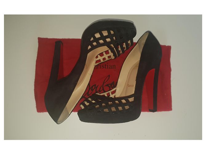Sandali Christian Louboutin Chamallow Neri in Pelle di Cervo 35 Nero - vista 2