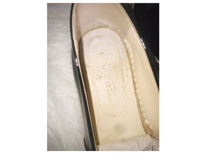 Espadrillas Chanel in vernice nera Nero - vista 4