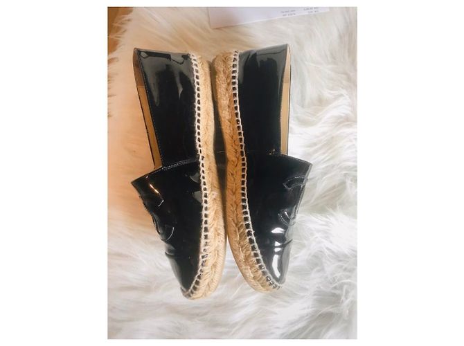 Espadrillas Chanel in vernice nera Nero - vista 5