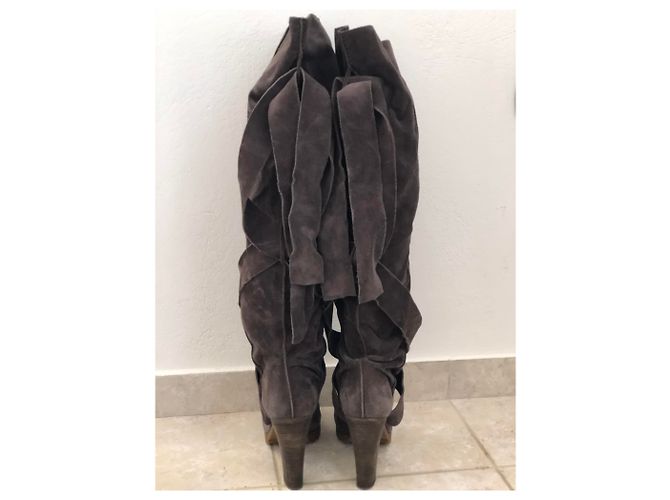 Botas altas Chloé de ante gris oscuro Gris antracita - vista 4