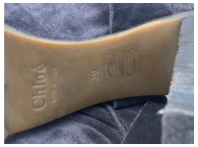 Botas altas Chloé de ante gris oscuro Gris antracita - vista 8