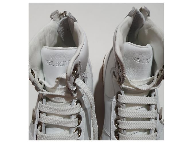 Sneakers Neil Barrett in pelle bianca Bianco - vista 3