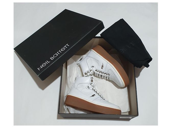 Sneakers Neil Barrett in pelle bianca Bianco - vista 6