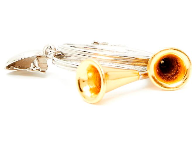 Set Christian Dior Bracciale e Orecchini Corno da Caccia Oro e Argento D'oro - vista 3