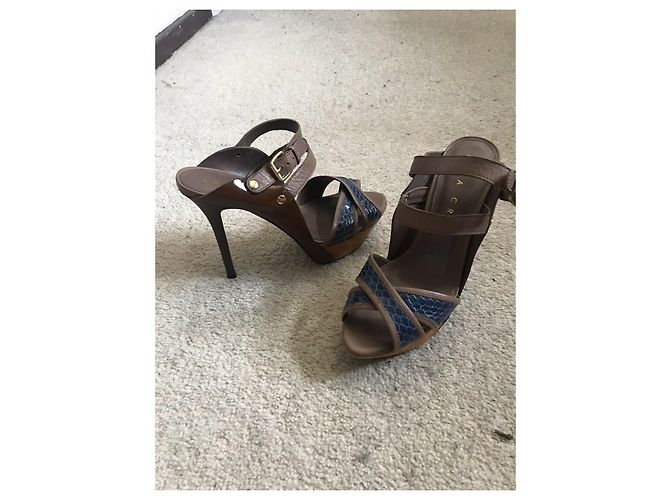 Hochhackige Lola Cruz Braun Blau Cognac Dunkelbraun - Ansicht 2