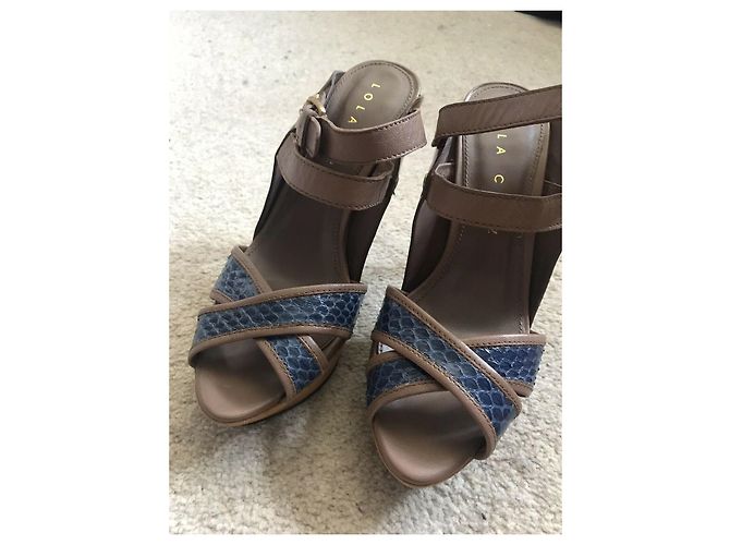 Hochhackige Lola Cruz Braun Blau Cognac Dunkelbraun - Ansicht 3
