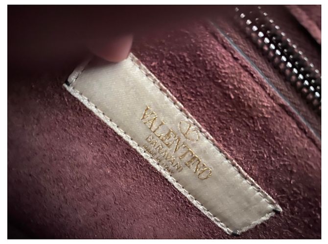 Borsa a mano Valentino Garavani Guitar Rockstud in pelle rosso scuro Bordò - vista 6