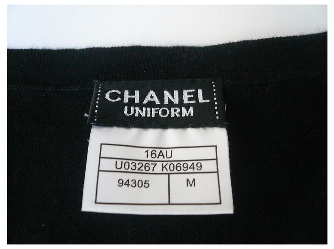 CHANEL UNIFORM Schwarzer Wollpullover MC Fast neuer Zustand - Ansicht 3