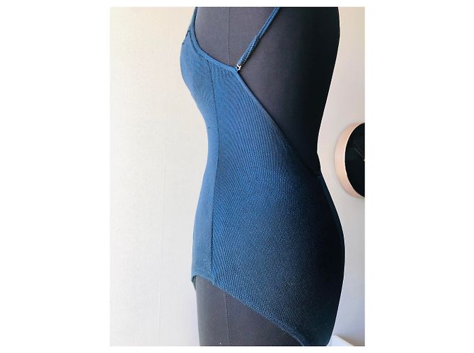 Dior Badeanzug Navy Blau CD Logo Denim Marineblau - Ansicht 4