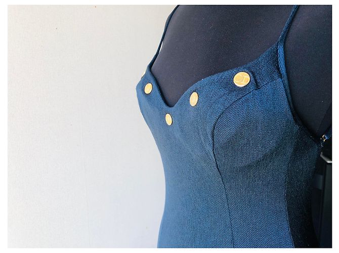 Dior Badeanzug Navy Blau CD Logo Denim Marineblau - Ansicht 5