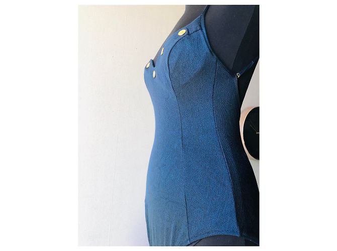 Dior Badeanzug Navy Blau CD Logo Denim Marineblau - Ansicht 6