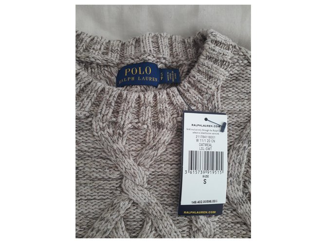 Polo Ralph Lauren Rundhalspullover für Damen Beige Roh Hellbraun - Ansicht 3