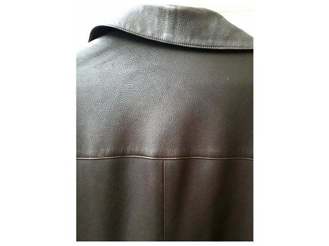 Autre Marque Séraphin Hirschledermantel Dunkelbraun - Ansicht 5