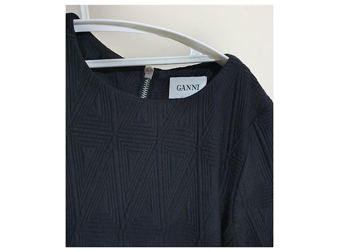 Ganni Tribe Jersey Kleid Schwarz - Ansicht 3