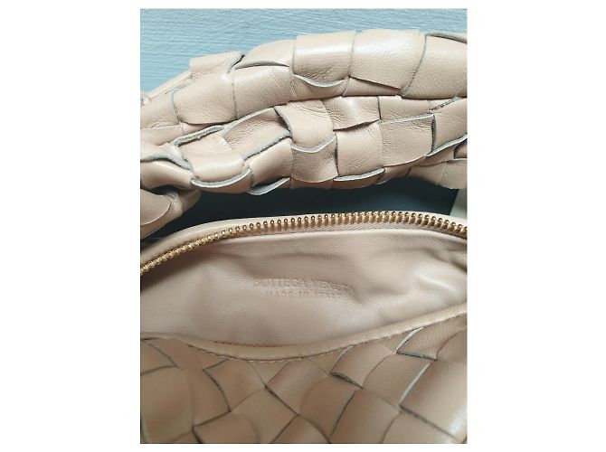 Pochette Bottega Veneta Jodie Mini Beige in Pelle - vista 2