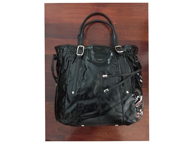 Borsa tote Tod's in vernice nera Nero - vista 3