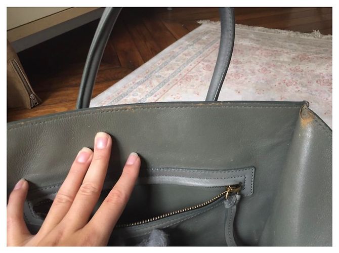 Borsa a mano Céline Phantom Khaki in pelle di cervo Cachi - vista 4