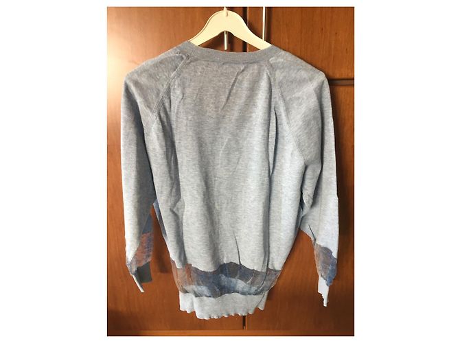 Stella Mc Cartney Top Stella McCartney de algodón y cachemira azul claro - vista 3