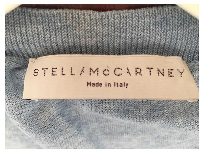 Stella Mc Cartney Top Stella McCartney de algodón y cachemira azul claro - vista 6