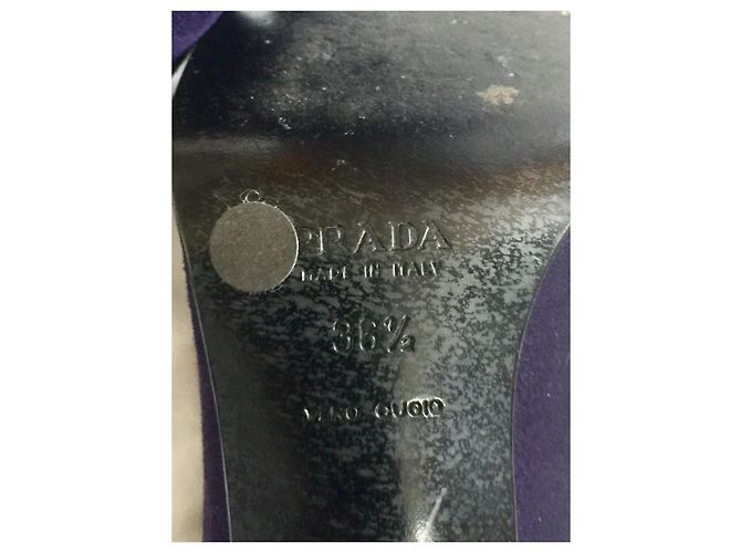 Décolleté Prada Camoscio in scamosciato viola Porpora Prugna - vista 5