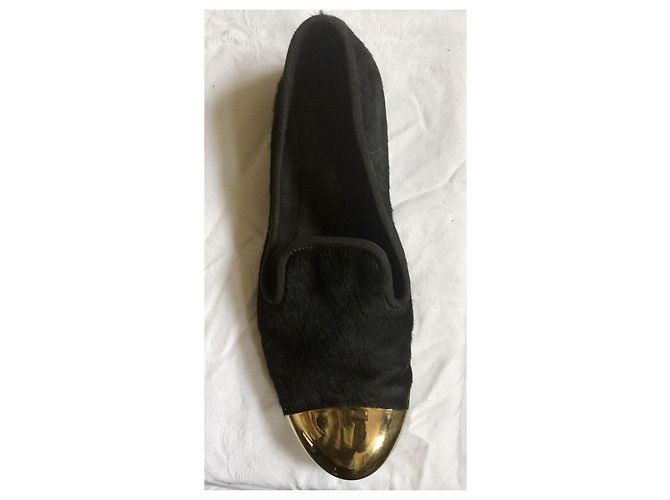 Giuseppe Zanotti Dalia Pony Haare flach Schwarz Golden - Ansicht 2