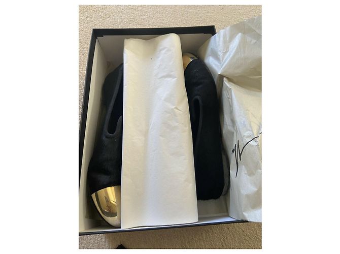 Giuseppe Zanotti Dalia Pony Haare flach Schwarz Golden - Ansicht 8