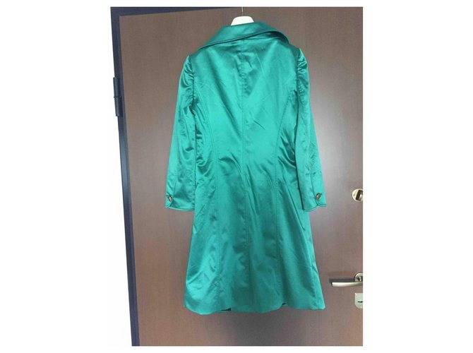 Abrigo de seda verde esmeralda D&G - vista 3