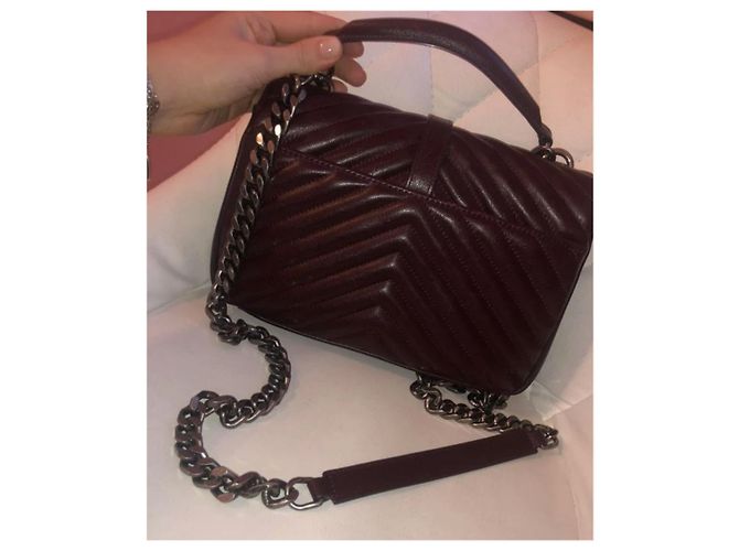 Bolso Saint Laurent College rojo oscuro vermeil Burdeos - vista 3
