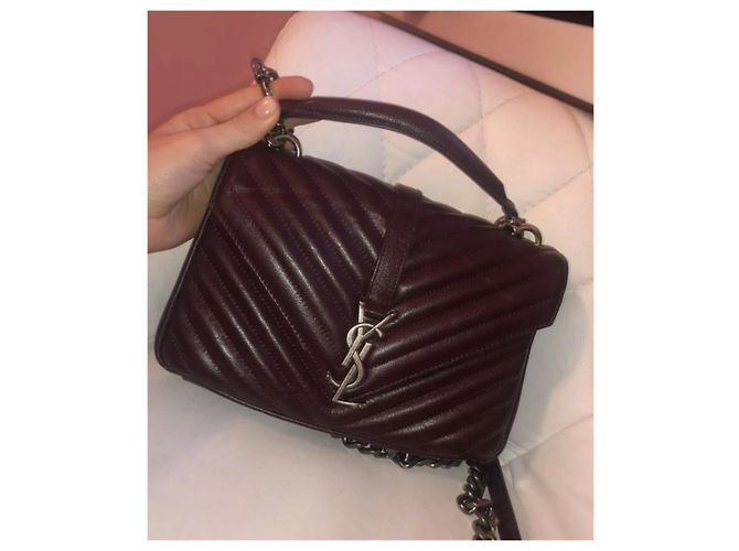 Bolso Saint Laurent College rojo oscuro vermeil Burdeos - vista 4