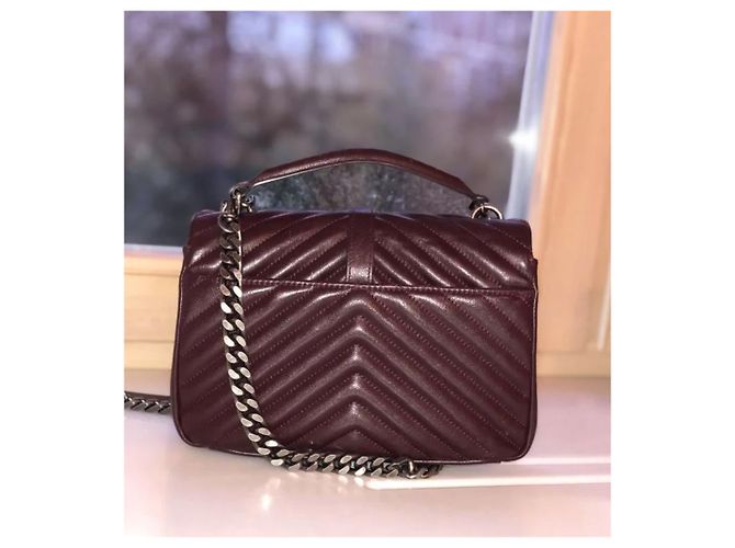 Bolso Saint Laurent College rojo oscuro vermeil Burdeos - vista 6