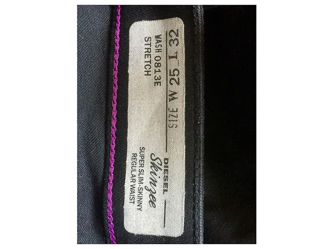 Vaqueros elásticos Diesel Super Skinny Nuevo Negro - vista 8
