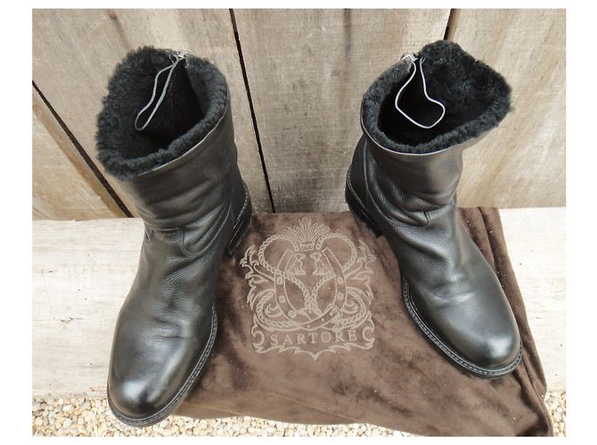 Sartore p botas de piel 36,5 Negro - vista 9