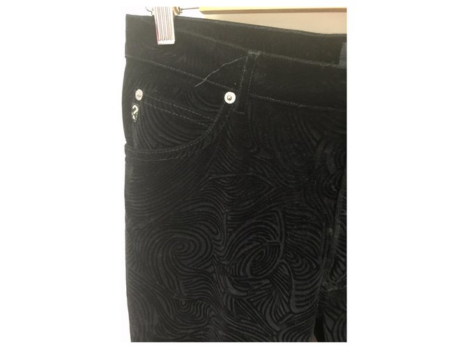 Vaqueros Guess de terciopelo negro corte recto - vista 2
