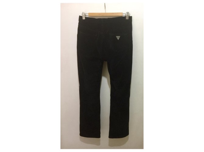 Vaqueros Guess de terciopelo negro corte recto - vista 3